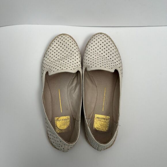 Dolce Vita Ivory Perforated Slip-on Loafers Mules Shoes Flats 6.5 - Picture 5 of 8